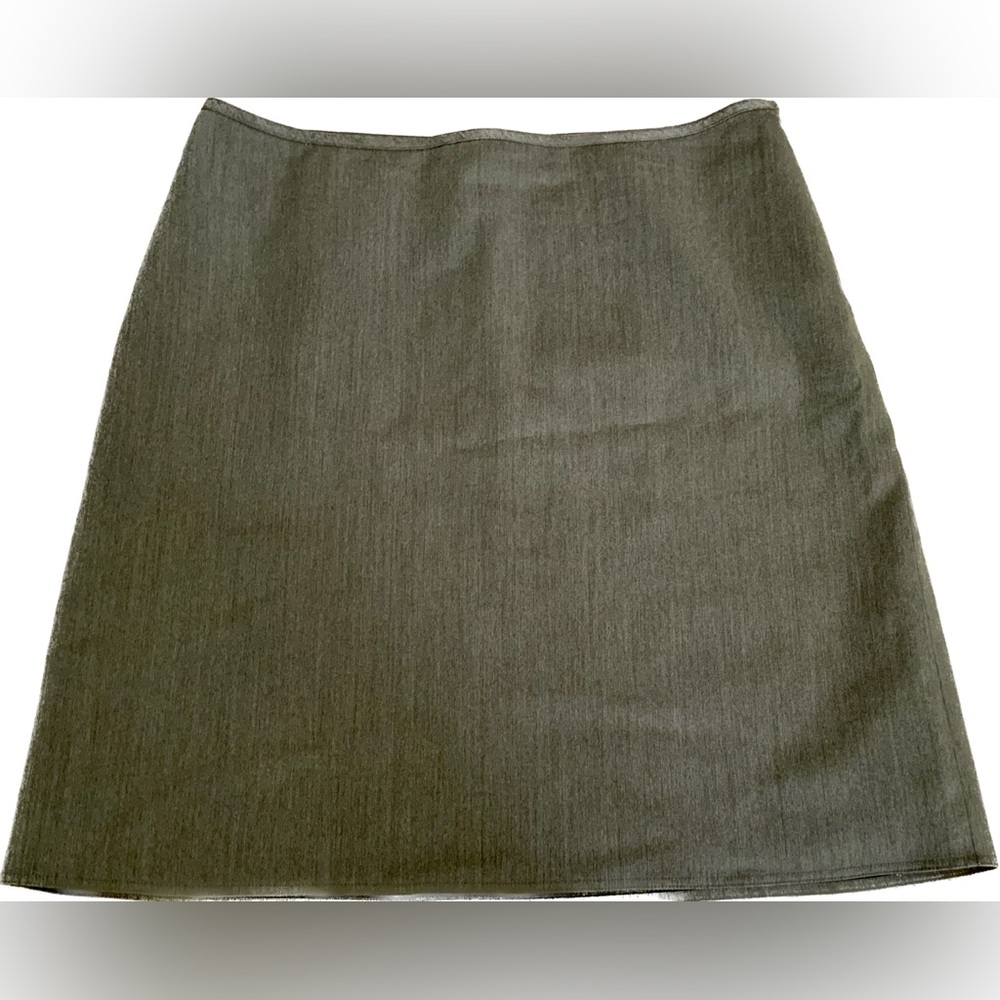 AK Anne Klein Skirt 14P Moss Green Side Zip Straight Pencil Petite - Women's